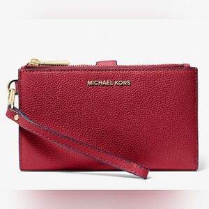 Michael Kors Adele Leather Smartphone Wallet – Red